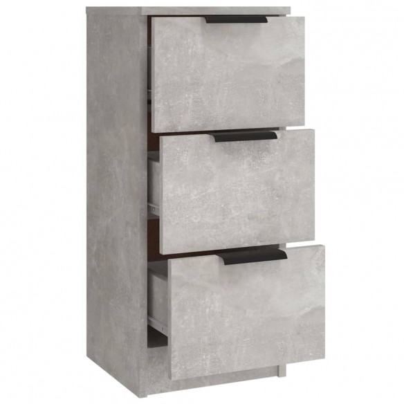 Buffets 3 pcs gris béton bois d'ingénierie