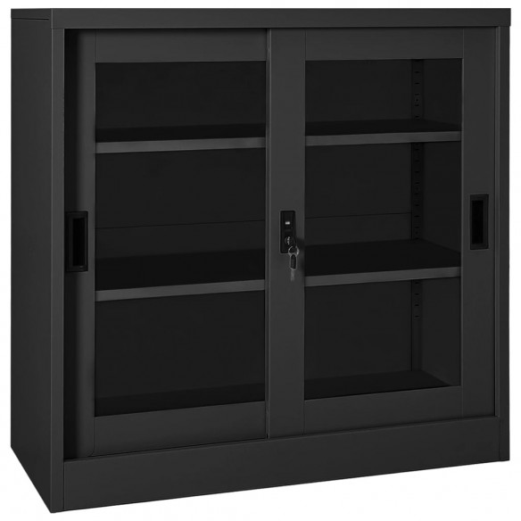 Armoire à portes coulissantes avec jardinière Anthracite Acier