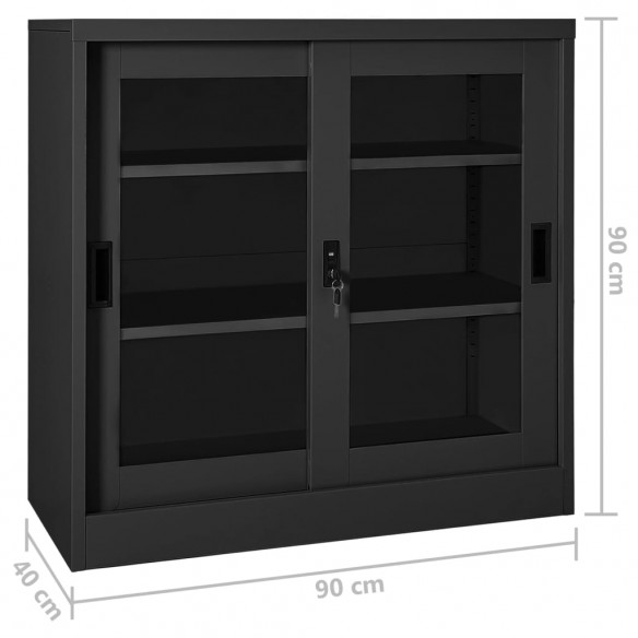 Armoire à portes coulissantes avec jardinière Anthracite Acier