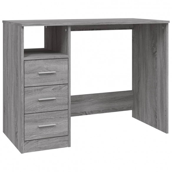 Bureau avec tiroirs Sonoma gris 102x50x76 cm Bois d'ingénierie