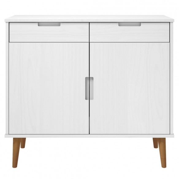 Buffet MOLDE Blanc 90x40x80 cm Bois massif de pin