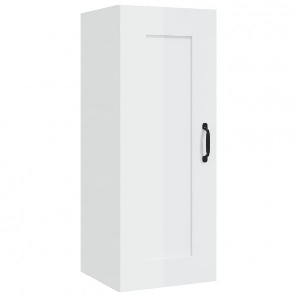 Armoire suspendue Blanc brillant 35x34x90 cm Bois d'ingénierie