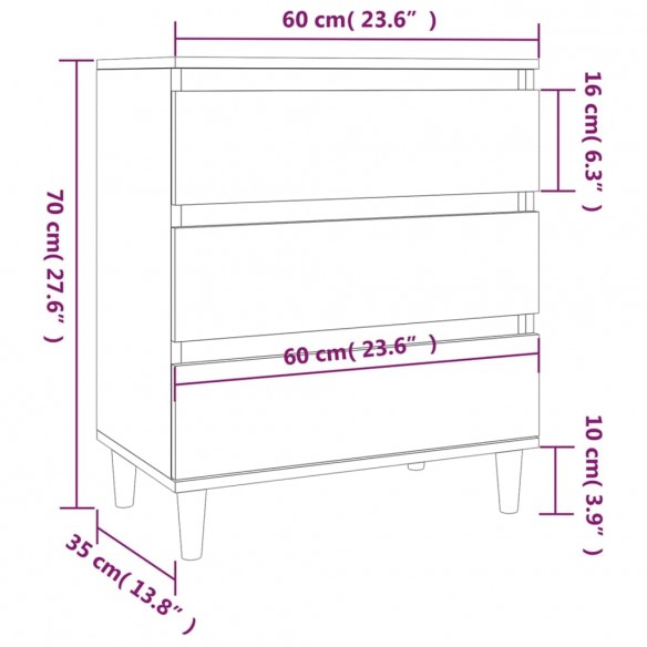 Buffet Sonoma gris 60x35x70 cm Bois d'ingénierie