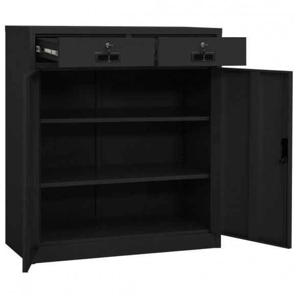 Armoire de bureau et jardinière Anthracite 90x40x125 cm Acier