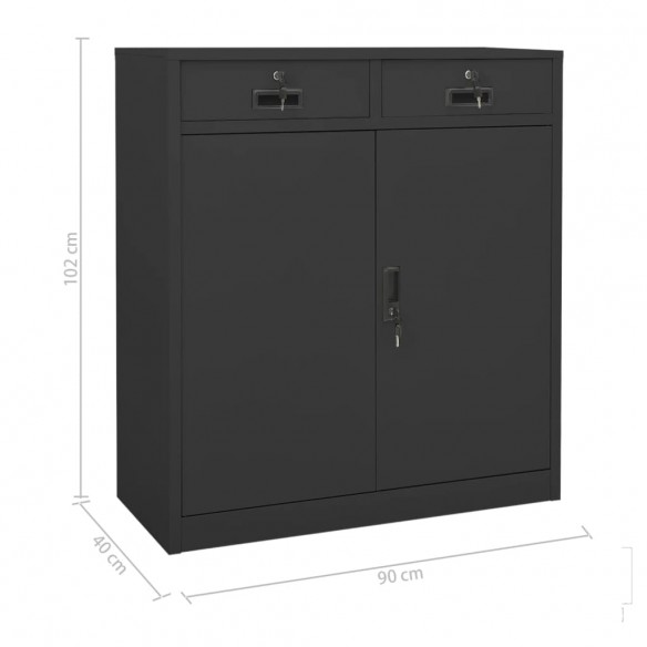 Armoire de bureau et jardinière Anthracite 90x40x125 cm Acier