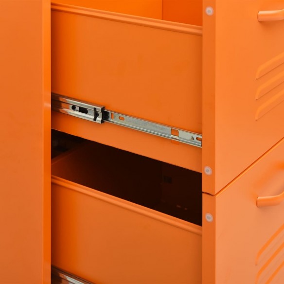 Armoire à tiroirs Orange 80x35x101,5 cm Acier