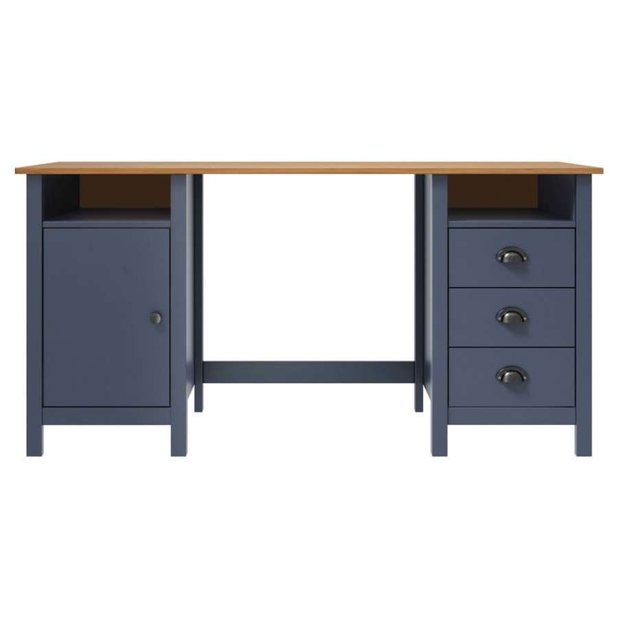 Bureau Hill Gris 150x50x74 cm Bois de pin solide