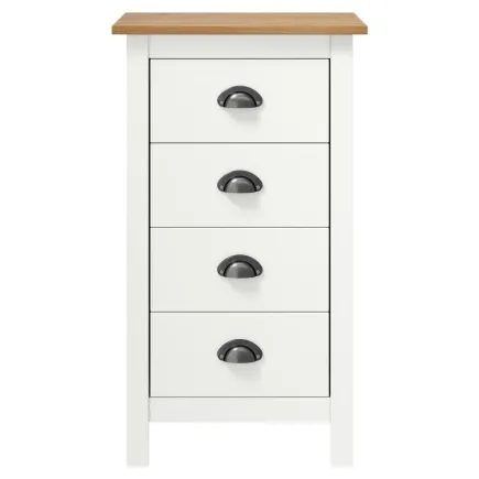 Buffet Hill Blanc 46x35x80 cm Bois de pin solide 2