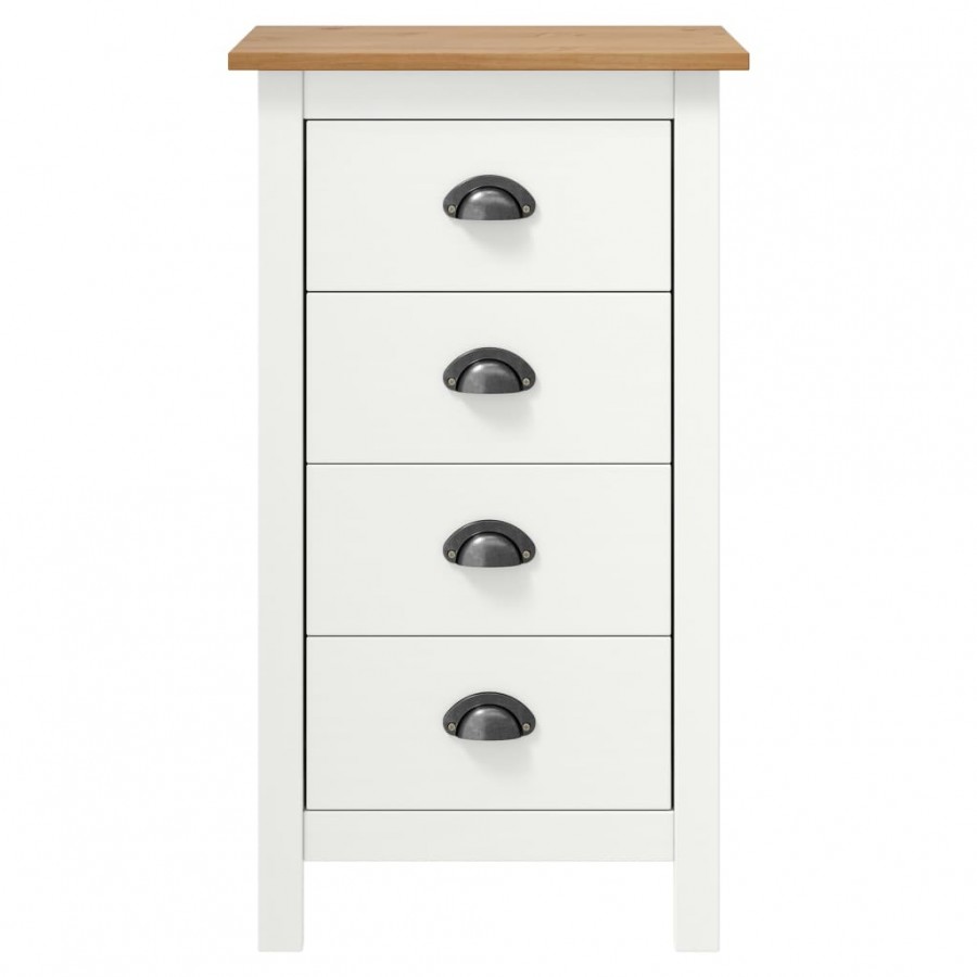 Buffet Hill Blanc 46x35x80 cm Bois de pin solide