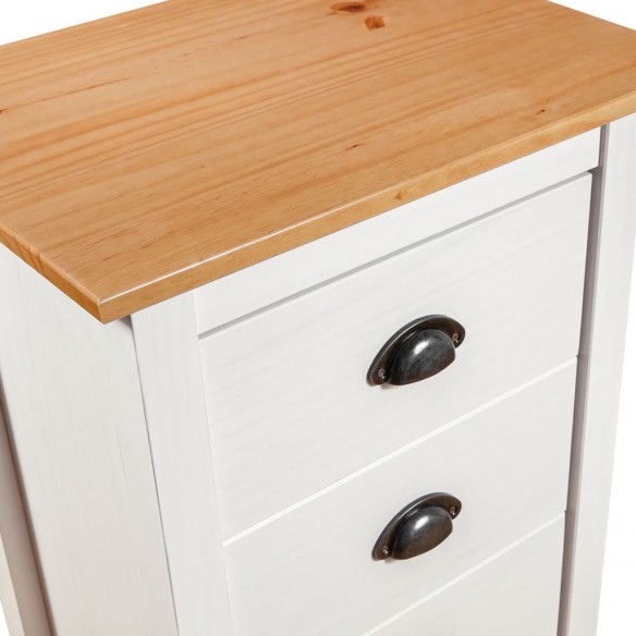 Buffet Hill Blanc 46x35x80 cm Bois de pin solide