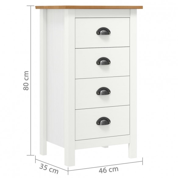 Buffet Hill Blanc 46x35x80 cm Bois de pin solide