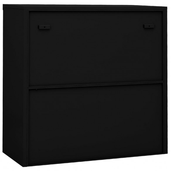 Armoire de bureau avec porte coulissante Noir 90x40x90 cm Acier