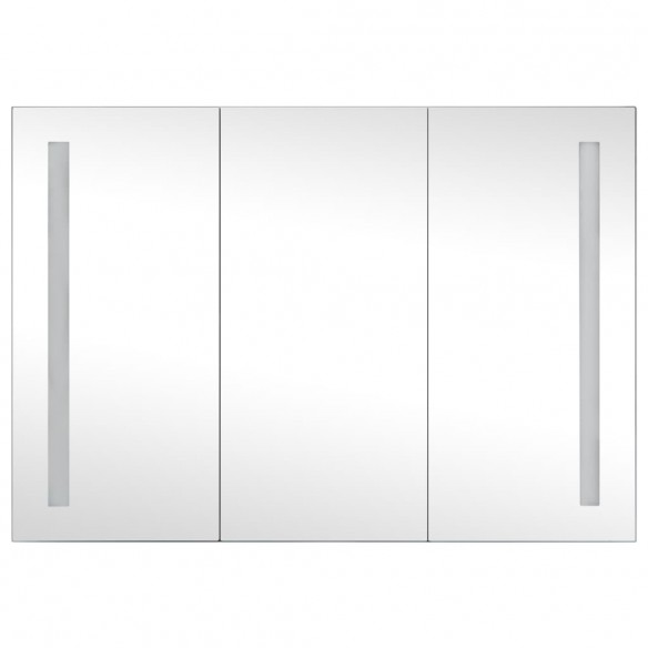 Armoire de salle de bain à miroir LED 89x14x62 cm