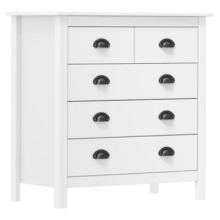 Buffet Hill Blanc 79x40x80 cm Bois de pin solide