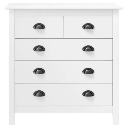 Buffet Hill Blanc 79x40x80 cm Bois de pin solide 2