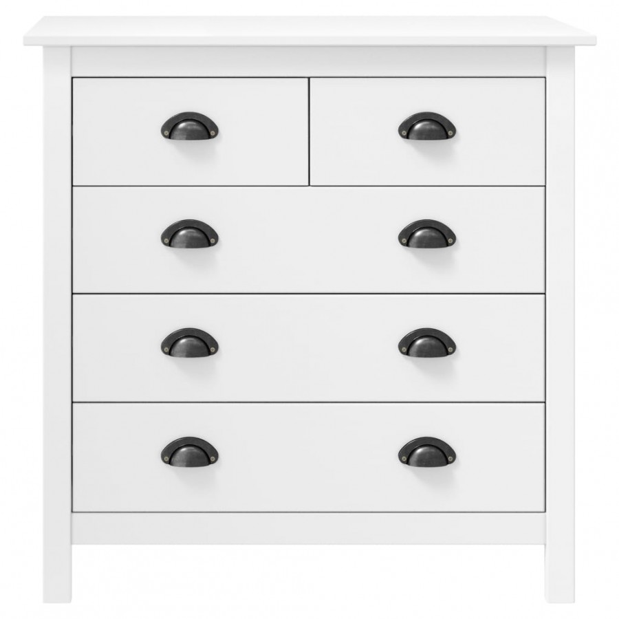 Buffet Hill Blanc 79x40x80 cm Bois de pin solide