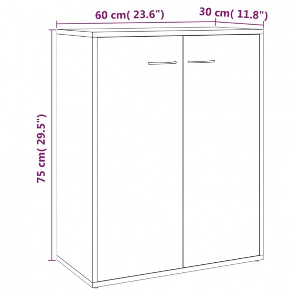 Buffet Chêne marron 60x30x75 cm Bois d'ingénierie