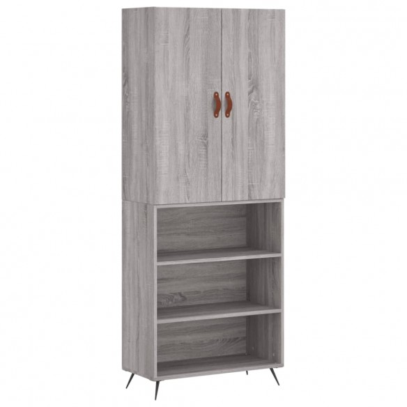 Buffet haut Sonoma gris 69,5x34x180 cm Bois d'ingénierie