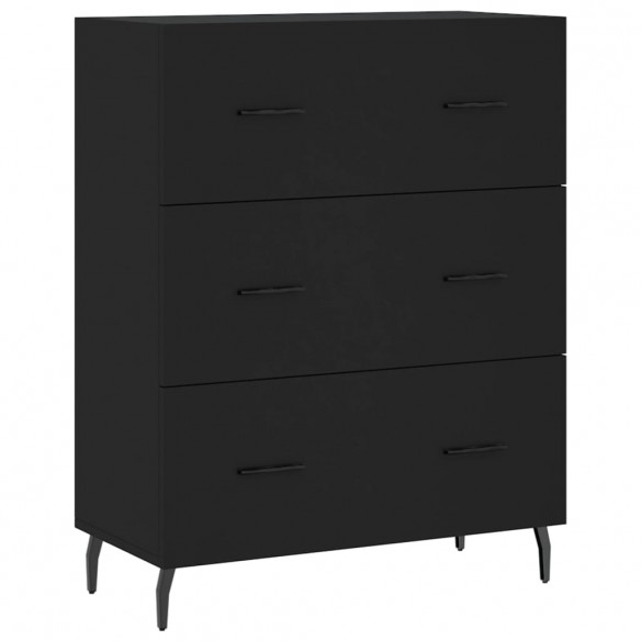 Buffet haut Noir 69,5x34x180 cm Bois d'ingénierie