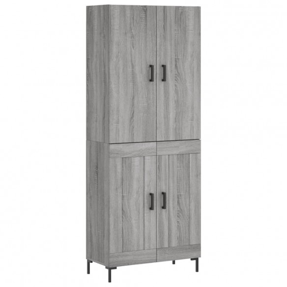 Buffet haut Sonoma gris 69,5x34x180 cm Bois d'ingénierie