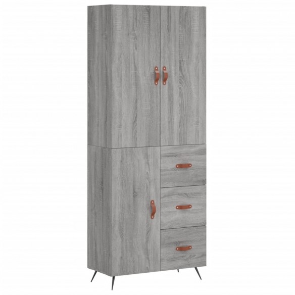 Buffet haut Sonoma gris 69,5x34x180 cm Bois d'ingénierie