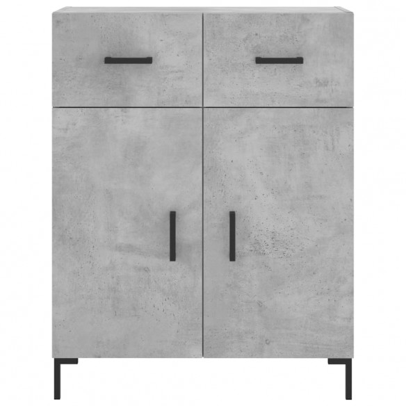 Buffet haut Gris béton 69,5x34x180 cm Bois d'ingénierie