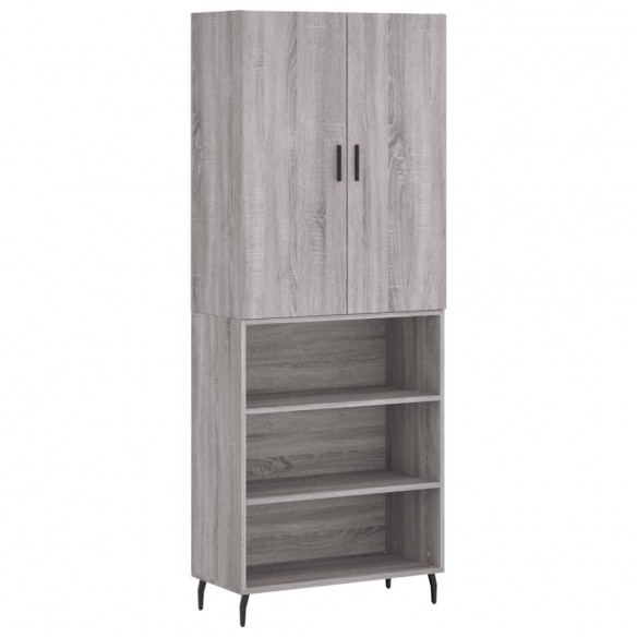 Buffet haut Sonoma gris 69,5x34x180 cm Bois d'ingénierie