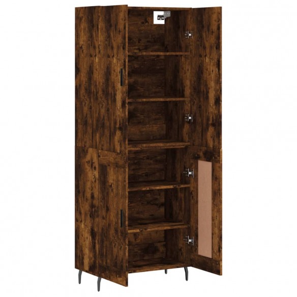 Buffet haut Chêne fumé 69,5x34x180 cm Bois d'ingénierie