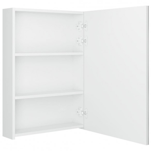 Armoire de salle de bain à miroir LED Blanc brillant 50x13x70cm