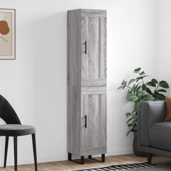 Buffet haut Sonoma gris 34,5x34x180 cm Bois d'ingénierie