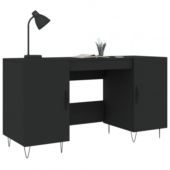 Bureau noir 140x50x75 cm bois d'ingénierie