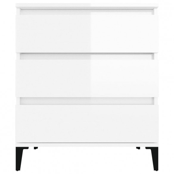 Buffet Blanc brillant 60x35x70 cm Bois d'ingénierie