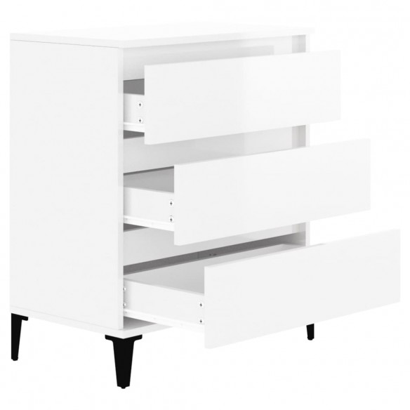 Buffet Blanc brillant 60x35x70 cm Bois d'ingénierie