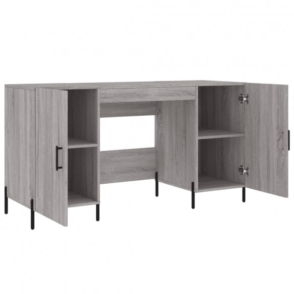 Bureau sonoma gris 140x50x75 cm bois d'ingénierie