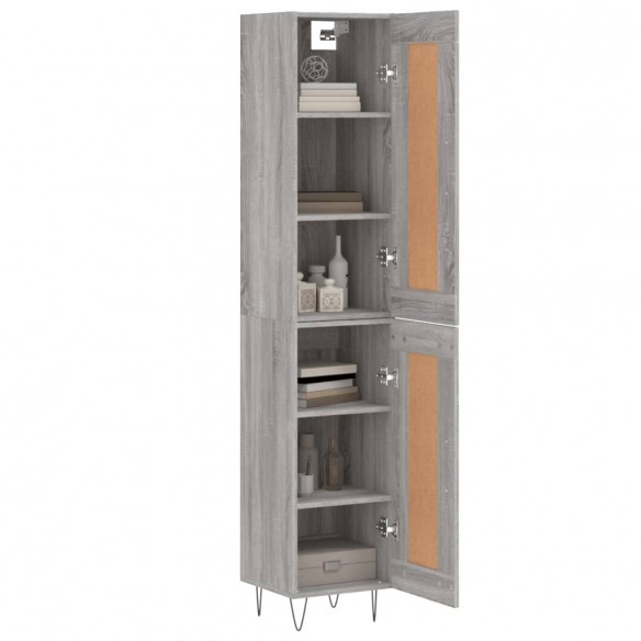 Buffet haut Sonoma gris 34,5x34x180 cm Bois d'ingénierie