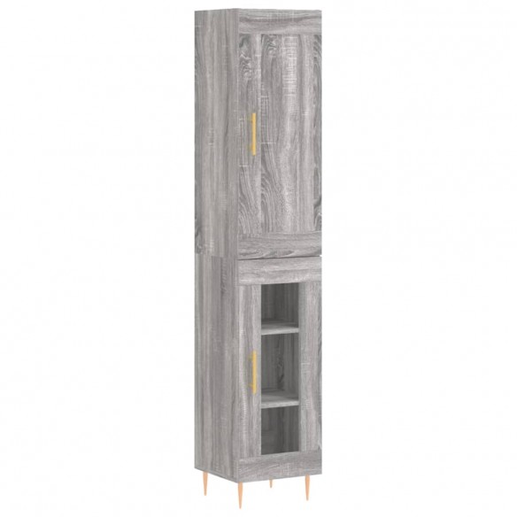 Buffet haut sonoma gris 34,5x34x180 cm bois d'ingénierie