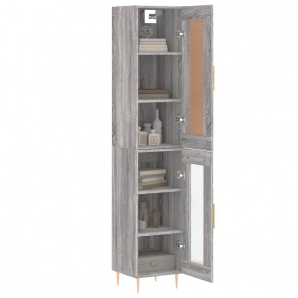 Buffet haut sonoma gris 34,5x34x180 cm bois d'ingénierie