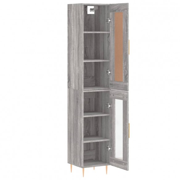 Buffet haut sonoma gris 34,5x34x180 cm bois d'ingénierie