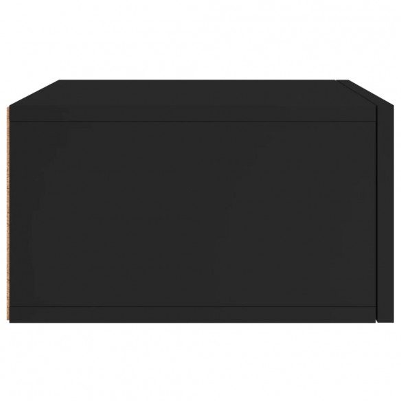 Table de chevet murale noir 35x35x20 cm
