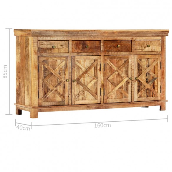 Buffet avec 4 tiroirs 160 x 40 x 85 cm Bois massif de manguier