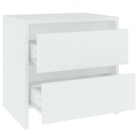 Tables de chevet 2 pcs Blanc 45x34,5x44,5 cm Aggloméré