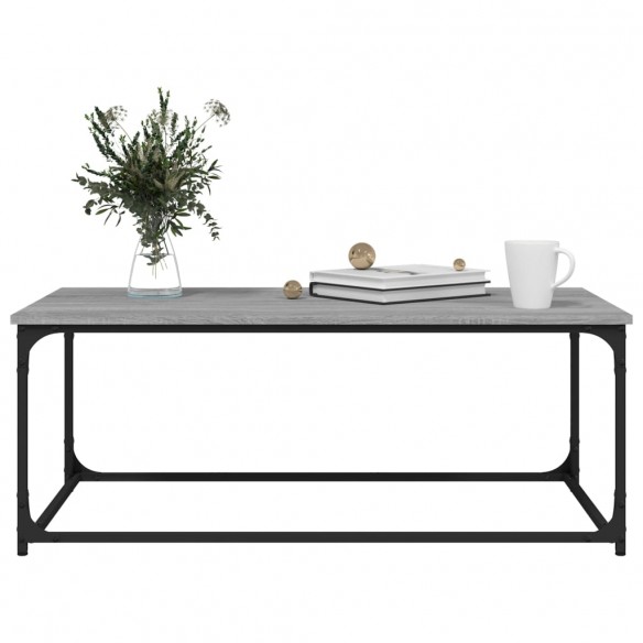 Table basse Sonoma gris 102x50x40 cm Bois d'ingénierie et fer