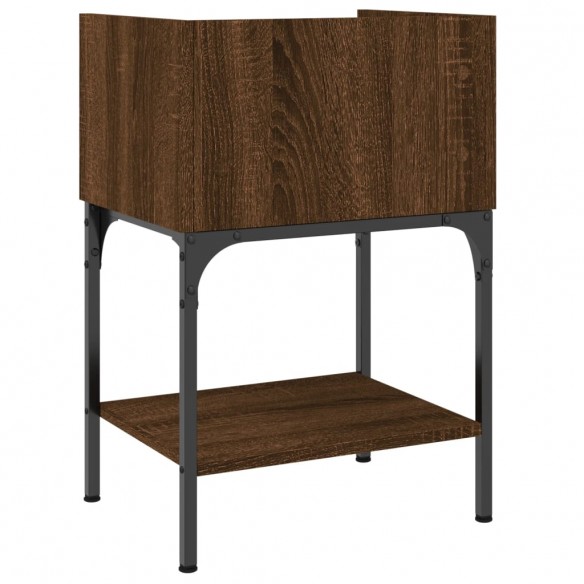 Table de chevet chêne marron 40,5x31x60 cm bois d'ingénierie