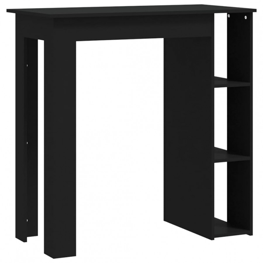 Table de bar avec étagère Noir 102x50x103,5 cm Aggloméré Table de bar avec étagère Noir 102x50x103,5 cm Aggloméré