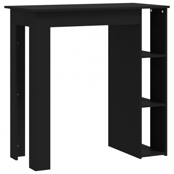 Table de bar avec étagère Noir 102x50x103,5 cm Aggloméré