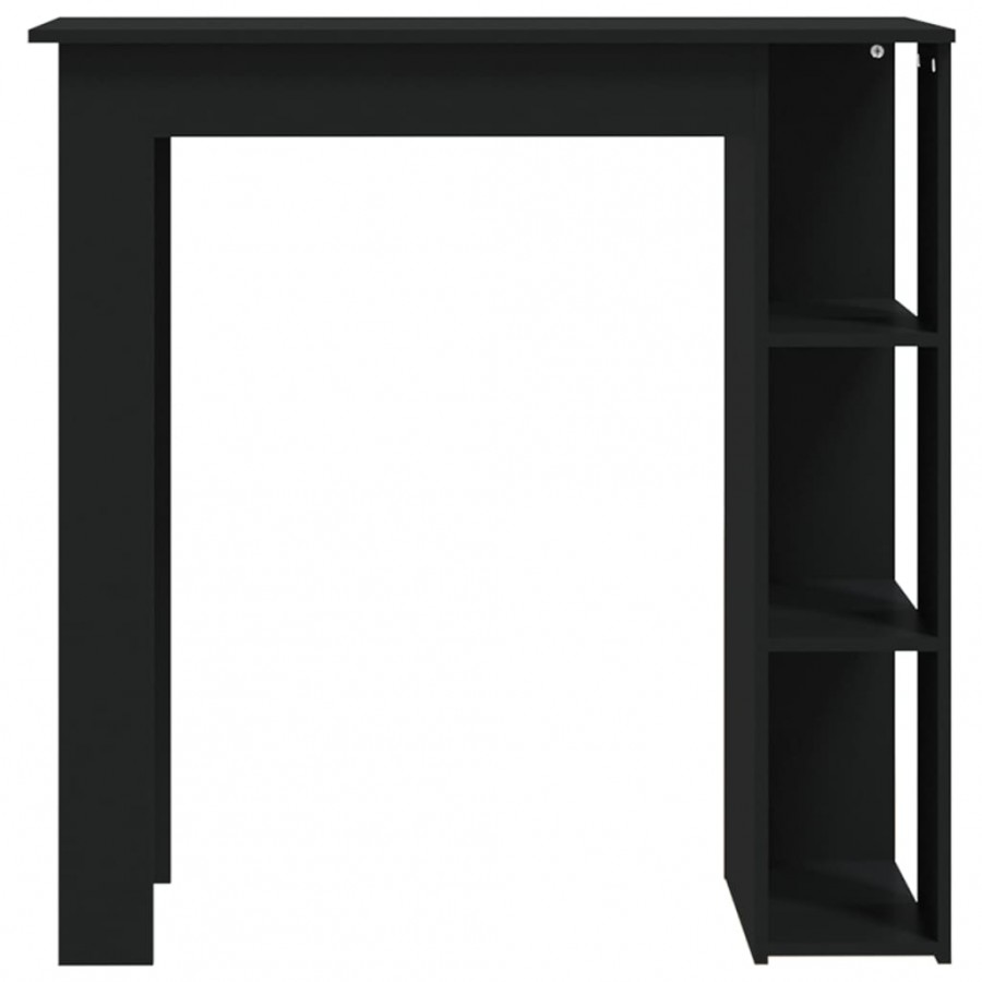 Table de bar avec étagère Noir 102x50x103,5 cm Aggloméré Table de bar avec étagère Noir 102x50x103,5 cm Aggloméré