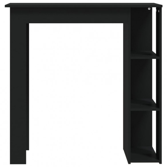 Table de bar avec étagère Noir 102x50x103,5 cm Aggloméré