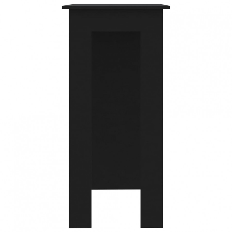 Table de bar avec étagère Noir 102x50x103,5 cm Aggloméré Table de bar avec étagère Noir 102x50x103,5 cm Aggloméré