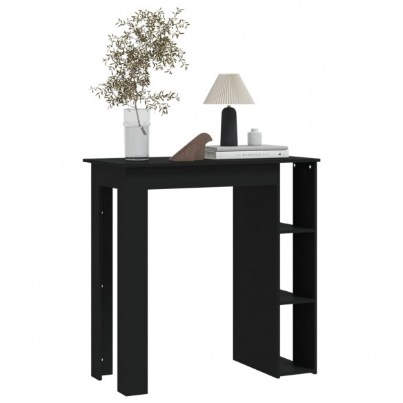 Table de bar avec étagère Noir 102x50x103,5 cm Aggloméré