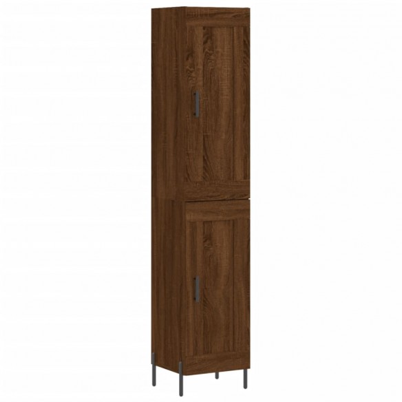 Buffet haut Chêne marron 34,5x34x180 cm Bois d'ingénierie